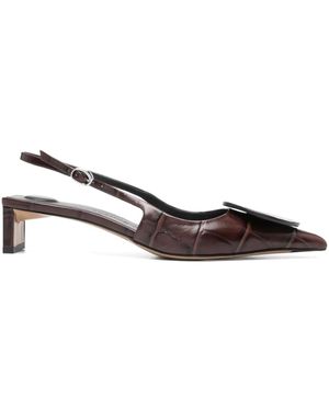 Jacquemus Les Slingbacks Duelo Leather Court Shoes - Brown