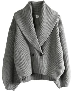 TOTEME Vest Met Sjaalkraag - Grijs