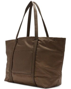 Loeffler Randall Dina Gingham-Check Tote Bag - Brown