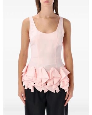 OperaSPORT Tiziana Ruffled Peplum Top - Pink