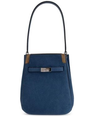 Tory Burch Lee Radziwill Nubuck Bucket Bag - Blue