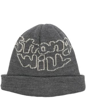 Comme des Garçons Intarsia-Knit Beanie Hat - Gray