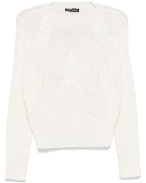 Lorena Antoniazzi Jersey con estrella en jacquard - Blanco