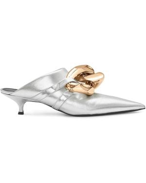 JW Anderson Chain Leather Mules - White
