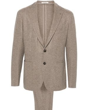 Tagliatore Mélange Virgin-Wool Suit - Natural