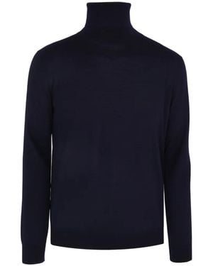 Luciano Barbera Roll-Neck Wool Jumper - Blue