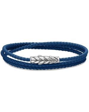 David Yurman Pulsera Chevron Triple en plata de ley - Azul