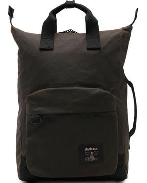 Barbour Rucksack aus gewachster Baumwolle - Schwarz