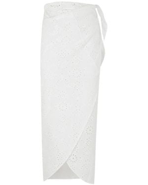 MC2 Saint Barth Broderie-Anglaise Wrap-Style Pareo - White