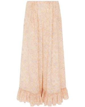 Chloé Printed Silk Crepe Pants For - Natural