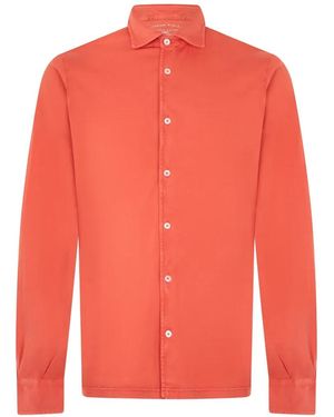 Fedeli Long-Sleeve Button-Up Shirt - Red
