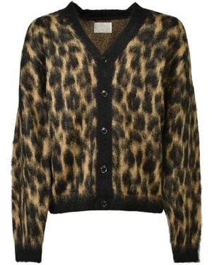 CEDARWOOD Leopard-Print Cardigan - Black