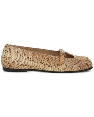 NODALETO Print-Strap Ballerinas - White