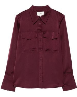 Ba&sh Double-Pocket Satin Shirt - Purple