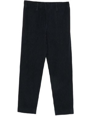 Homme Plissé Issey Miyake Plissé-Effect Straight-Leg Trousers - Black