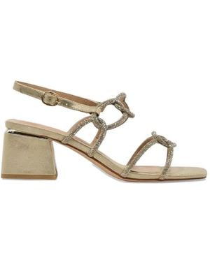 Alma En Pena. Sara Crystal-Embellished Sandals - Natural