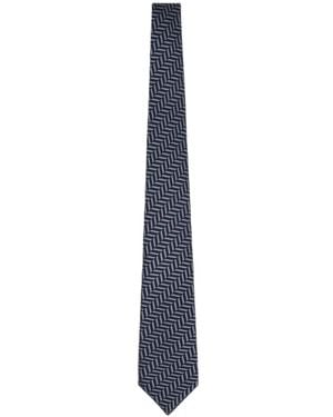 Giorgio Armani Seidenkrawatte Mit Zickzackmuster - Blau