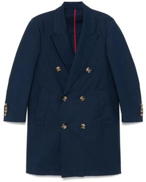 Tommy Hilfiger Double-Breasted Coat - Blue