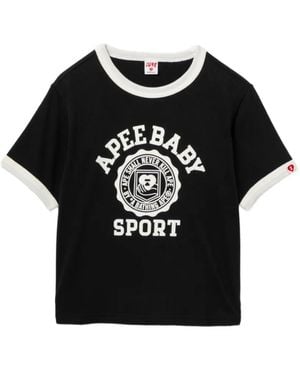 AAPE BY A BATHING AP Graphic Ringer T-Shirt - Black