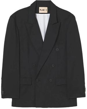 Plan C Blazer con doble botonadura - Negro