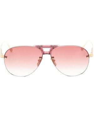 Linda Farrow Taya Pilot Sunglasses - Pink