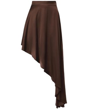 Nineminutes Jupe Asymétrique À Taille Haute - Marron