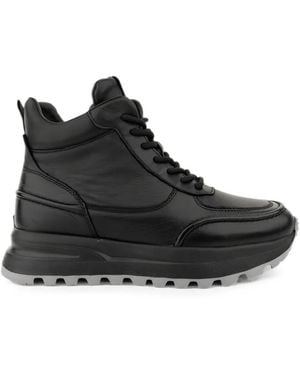 Linda Baumann Lace-Up Side-Zip Trainers - Black