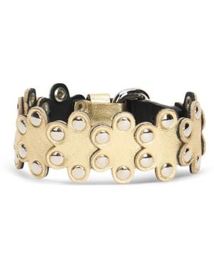 Red(V) Flower Studded Bracelet - Metallic