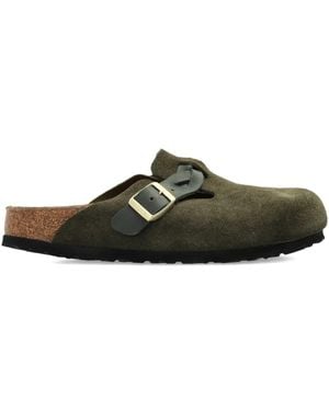 Birkenstock Boston Buckle-Fastening Slippers - Green