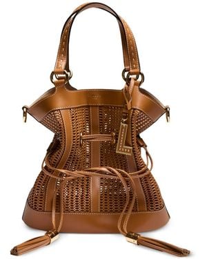 Lancel Premier Flirt Perforated Bucket Bag - Brown