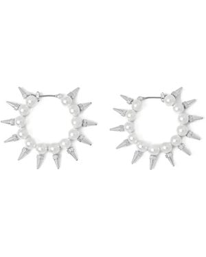 AllSaints Pendientes Con Detalle De Perlas - Blanco