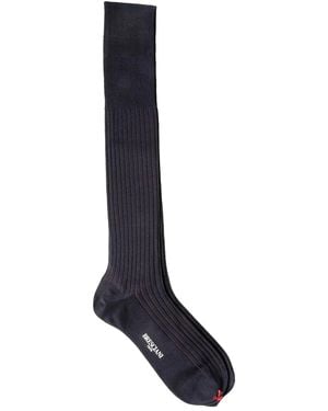 Bresciani Ribbed Wool Socks - Black