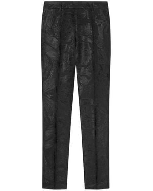 Versace Embossed Floral Trousers - Black