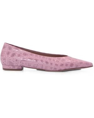 Notabene Gisla Crocodile-Effect Ballet Flats - Pink