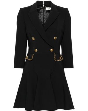 Elisabetta Franchi Abito Stile Cappotto Con Dettagli - Nero
