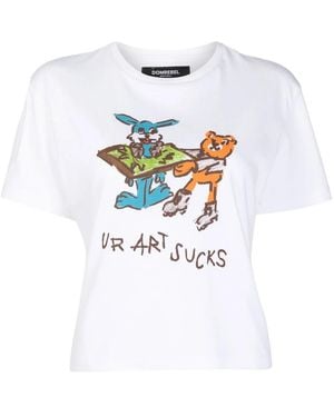DOMREBEL Ur Art Sucks Print T-Shirt - White