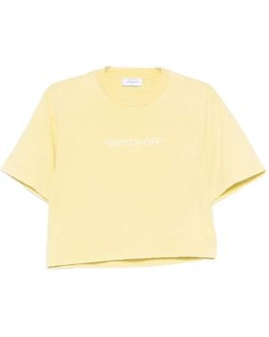 Off-White c/o Virgil Abloh T-Shirt mit Slogan-Print - Gelb