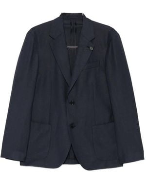 Lardini Flower-Pin Single-Breasted Suit - Blue