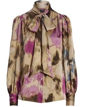 Ralph Lauren Tie-neck Printed Blouse - Pink