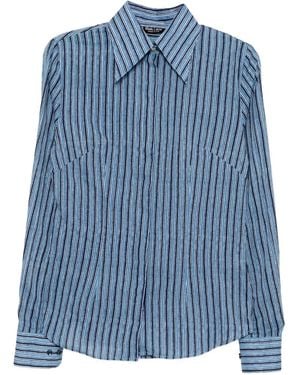 BLAKLACE Striped-Printed Shirt - Blue