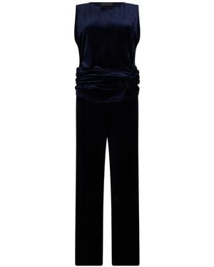 Alberta Ferretti Velvet-Effect Jumpsuit - Blue