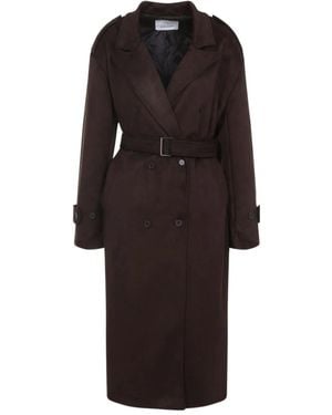 Frankie Shop ベルテッド ダブルコート - ブラック