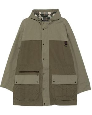 Barbour Logo-Embroidered Coat - Green