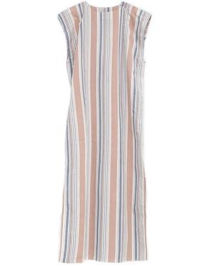 Baserange Gestreiftes Kleid - Weiß