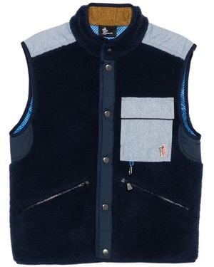 Moncler Chest-Pocket Button Gilet - Blue