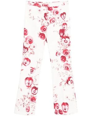 Giambattista Valli Floral Cropped Trousers - White