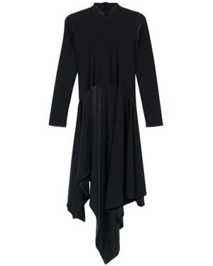 ALAINPAUL Draped Asymmetric Dress - Black