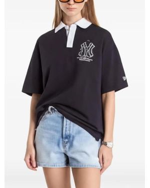 KTZ New York Yankees Logo-Embroidered Polo Shirt - Black