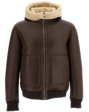Emmeci Novi Shearling-Lined Hooded Jacket - Brown