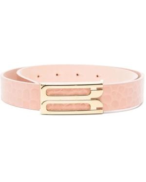 Victoria Beckham クロコエンボス ベルト - ピンク
